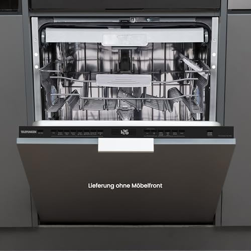 Telefunken Geschirrspüler 60 cm vollintegrierbar | Einbau Spülmaschine | 14 Maßgedecke...