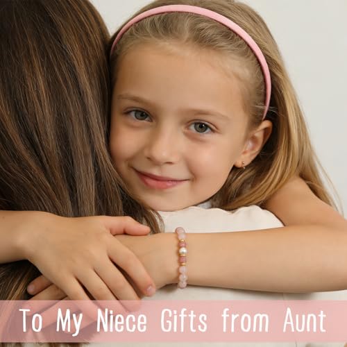 Image of Quietsun Trendy Gifts for Her-Positive /Love /Joy Natural Crystal Bracelets for Girls /Teens /Adults-Adjustable /Handmade-Gift Box Packing