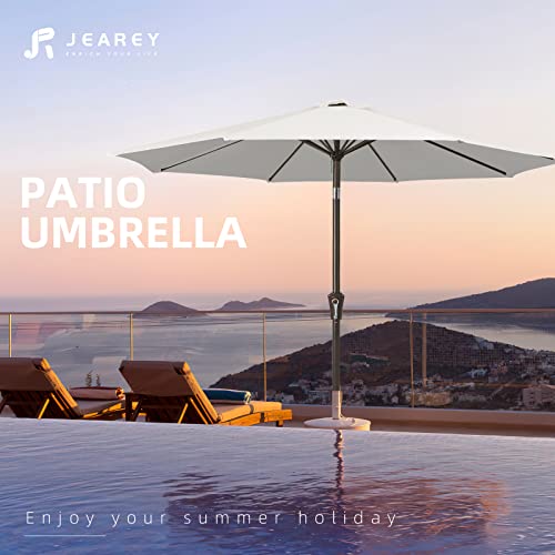 JEAREY 9FT Outdoor Patio Umbrella Outdoor Table Umbrella with Push Button Tilt and Crank, Market Umbrella 8 Sturdy Ribs UV Protection Waterproof for Garden, Deck, Backyard, Pool (Creamy-white) - Image 7