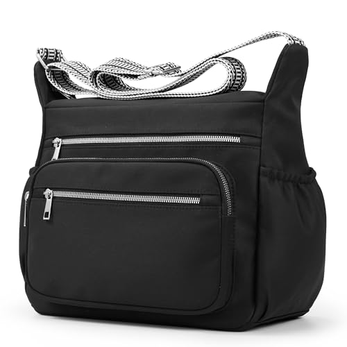 Image of Crossbody Bag for Women, Large Lightweight Nylon Shoulder Purse for Travel | Trendy Crossbody Purse with Roomy Multi-Pocket Design, Large Capacity, Waterproof for Everyday Use, Shopping, Work & Weekend
