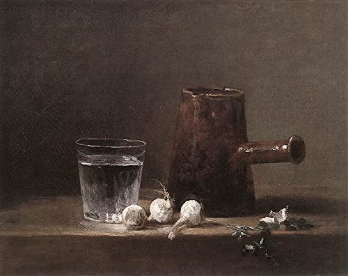 Poster Chardin 50x70cm Verre à eau et pichet decoration murale salon peinture toile