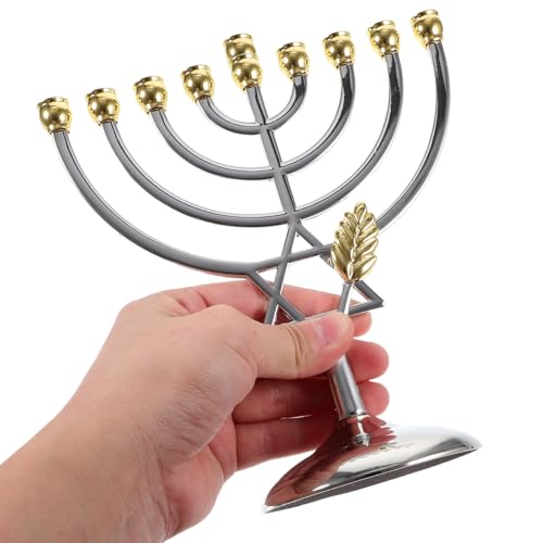 BESPORTBLE Hanukkah Menorah Chanukka 9 Zweig Kerzenhalter Jüdischer Kerzenständer Dekorativer Kerzenhalter Metallkandelaber Tischdekoration Für Hochzeitstischdekoration – Bild 4