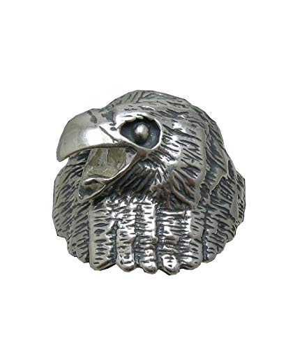 Bague en argent massif 925 Faucon R001133 anneau ajusté style animalier