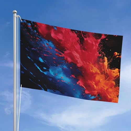 Drapeau bleu et rouge d'extérieur double face grand format 1,2x1,8m - 2