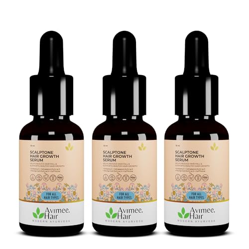 Image of Avimee Herbal Scalptone Hair Growth Serum (Pack of 3) | Scientifically Proven Formula | Enriched with Nansyl & Green Tea Extract | For Hair Growth & Hair Fall Reduction | 10 ml each