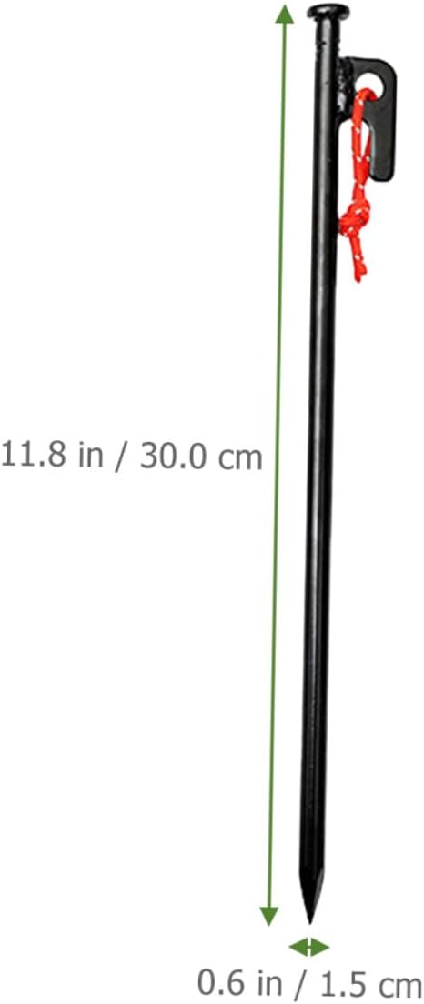 Heavy Duty Tent Stakes 30cm Metal Ground Anchors with Hooks 8pcs Set for Camping Outdoor Tent Fixing Windproof Stakes with Storage Bag