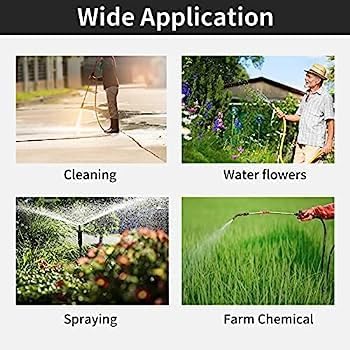 Image of EARTH Water Pump, 12V DC, 300 PSI Double Motor, 16 LPM Flow Rate, 12v DC Battery Electric Portable Diaphragm Pump Used as Car Washer ac cleaning Agriculture Sprinkler