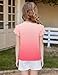 Arshiner Girls Short Sleeve Shirts Cute Tops Casual Summer Fashion Outfits Clothes Blouses Pink Gradient 11-12 Years