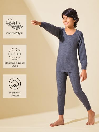 Image of Lux Inferno Kids Thermal Top | Full Sleeves Round Neck Warm Innerwear | Boys & Girls Winter Wear