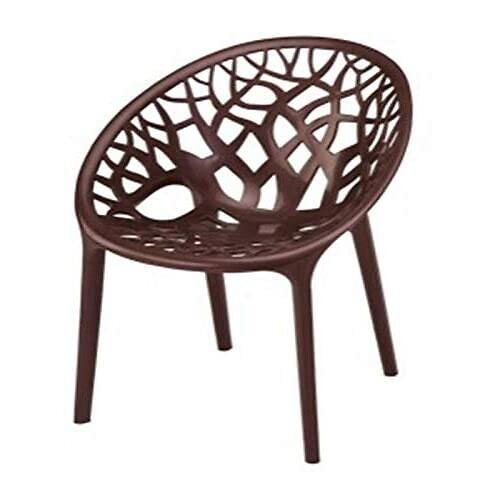 Image of SkyGlamour Neelkamal Crystal Plastic Chair | Chairs for Home, Living Room, Garden, Patio Durable Indoor & Outdoor|Plastic Chair Set of 2; Colour: Weather Brown
