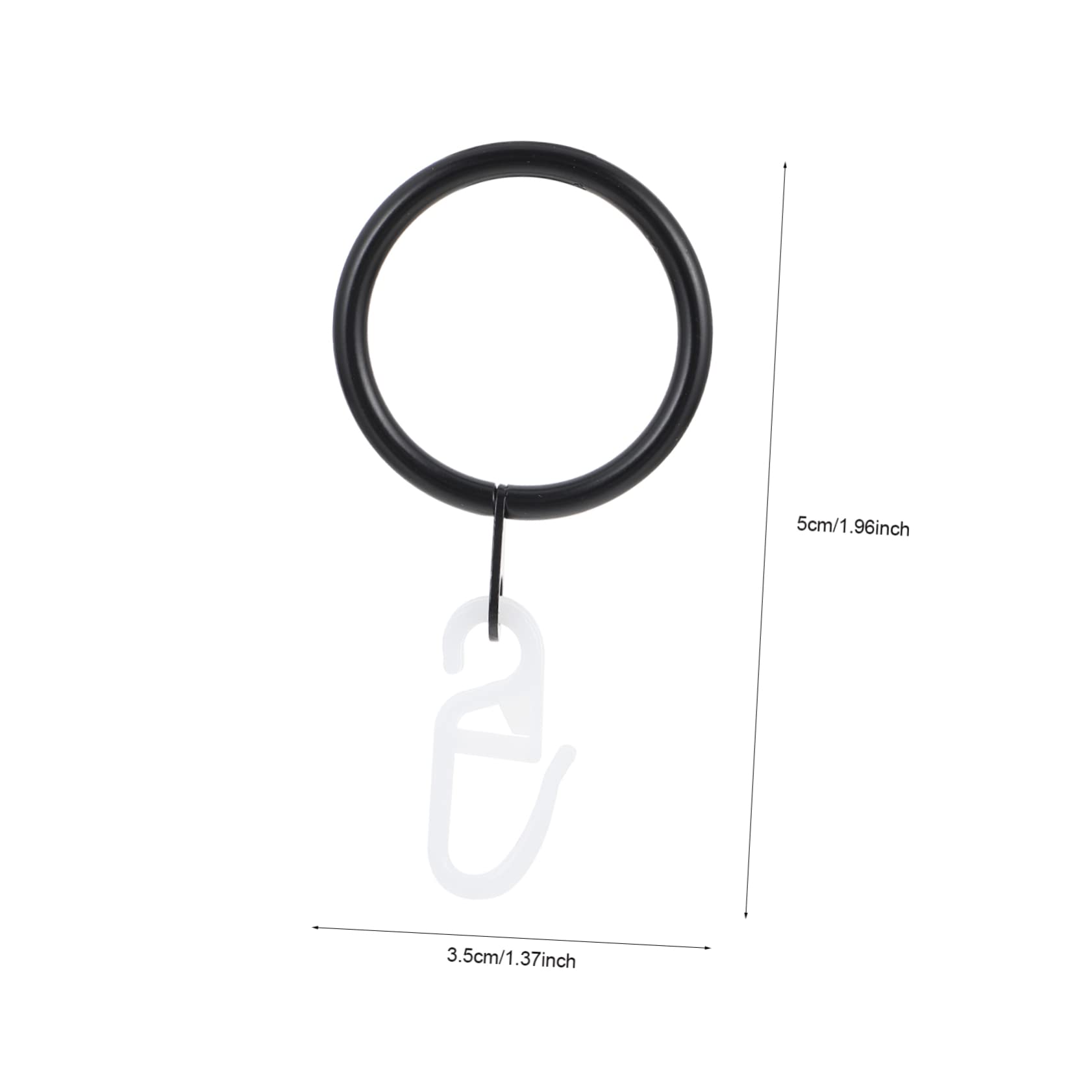 OHPHCALL 20pcs Curtain Hanging Rings with Pom Hooks Household Roman Rod Rings for Shower and Window Curtains Easy to Use Clips
