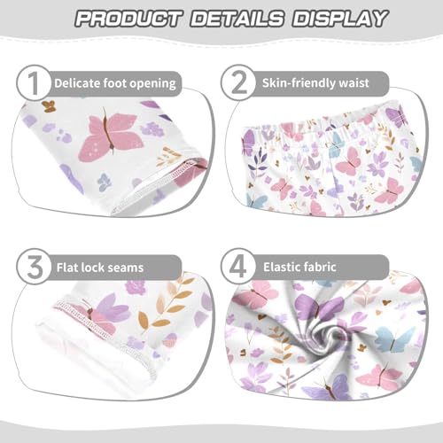 Cartoon Butterflies Flowers Leaf Girls Leggings Soft Stretch Workout Yoga Dance Pants for Kids Casual Tights3