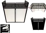 DJ Event Facade White/Black Scrim Metal Frame Booth + 20" x 40" Flat Table Top. Combo Deal! Includes