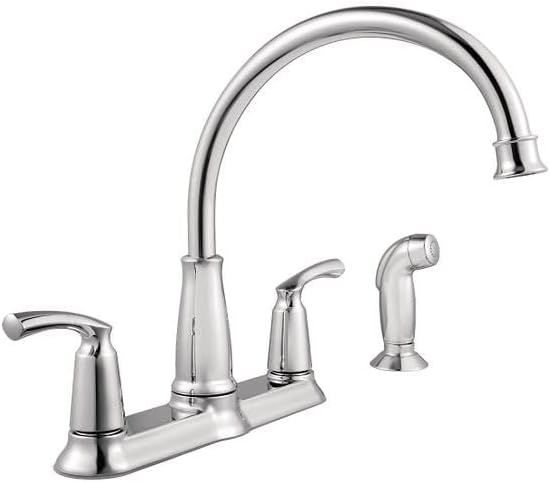 87403 Bexley Chrome 2Handle Lever Kitchen Faucet with Sprayer