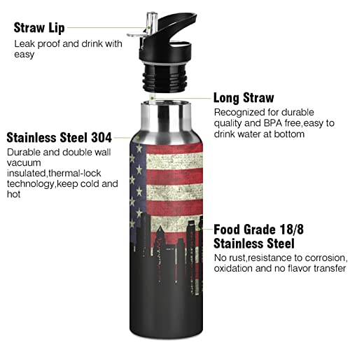 Mnsruu Arte USA America Bandiera Borraccia Termica...