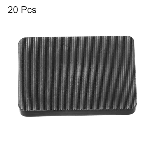 QUARKZMAN 20 Stück Unterlegplatten Kunststoff 60 x 40 x 10 mm Abstandhalter Fliesenkeile Distanzplatten Ausgleichsplatten Keile Distanzklötze Unterlegklotz Distanzhalter, Schwarz