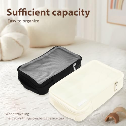 Bolso organizador para pañales de bebé, con bolsillos y malla transpirable miniatura 4