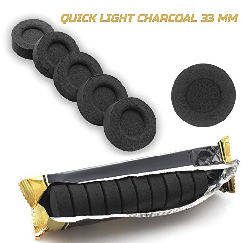 Charcoal Tablets For Incense – Quick Light Coal Tablets – Charcoal Disks – 33 Mm Rolls – Pack Of 100 Coal Briquettes – Slow Burn - Instant Lighting (Lemon) #TOP3