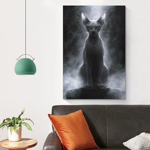 Toile Chat Sphynx 50x75cm pour une Chambre Élégante - 4
