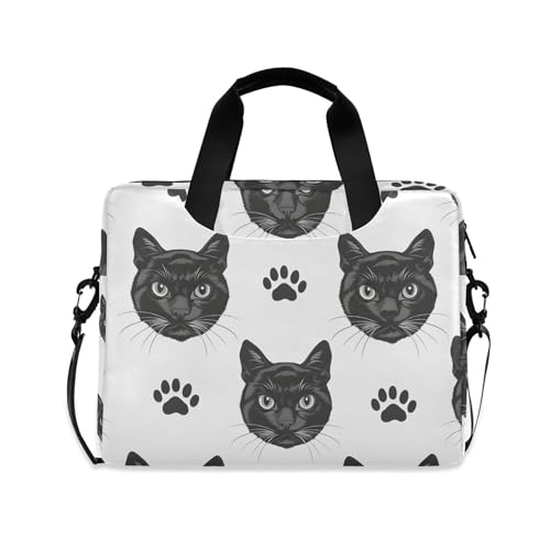 Funda maletín portátil para laptop con diseño gatos negros 13-15.6" miniatura 1