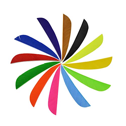 SHARROW Archery Feather Fletchings Real Turkey Feathers 3/4/5 Inch Full Length 50 Pack Right/Left Wing for DIY Arrow Hunting Arrow Accessories (White, 5 inch/Right Wing)