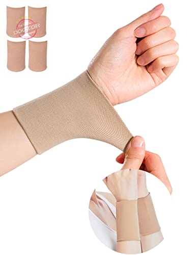 SEXYEYE Compression Wrist Sleeve Tattoo Cover Up(2 Pair), Tennis Wrist Wraps Supports Elastic Wristbands for Unisex Carpal Tunnel