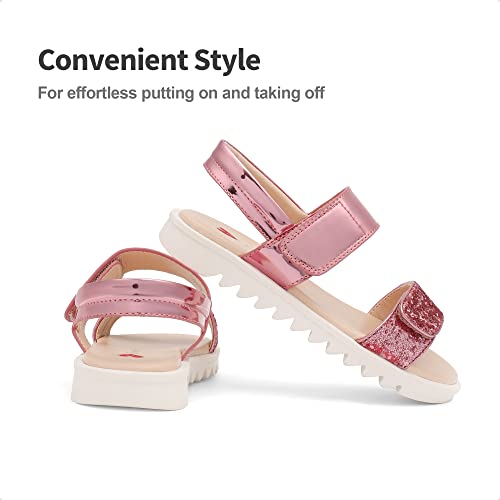 Image of DREAM PAIRS Girls Sandals Glitter Two Strapped Casual Open Toe Sandals Little Kid /Big Kid