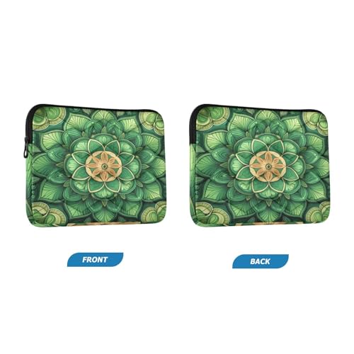 Funda para Laptop de 13-14 Pulgadas Mandala Verde Impermeable miniatura 2