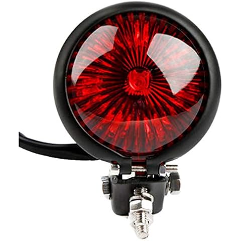 Ganata Red 12V Led Black Adjustable Cafe Racer Style Stop Tail Light Motorcycles Brake Rear Lamp Tail Light for Chopper Bobber Cover
