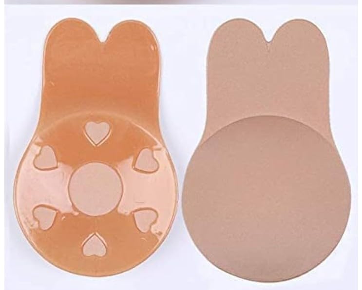 Women's Self Adhesive Nipple Cover, Beige, Reusable Silicone Breast Lift, Strapless Invisible Push Up Bra, 2 Pcs-image-28
