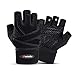 AYADA Guantes Gym Gimnasio Hombre Mujer,Guantes Pesas Fitness Transpirable con Protección Completa de Muñeca y Palma para Crossfit Levantamiento de Pesas Musculación Unisex Ajuste Ciclismo(Negro (L)