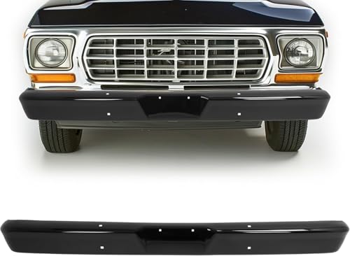 KUAFU Front Bumper Face Bar Compatible with 1964-1977 Ford F100 F250 F350 1975-1977 F150 F500 Replacement for C4TZ17757C, FO1002101 Steel Powder Coated Black