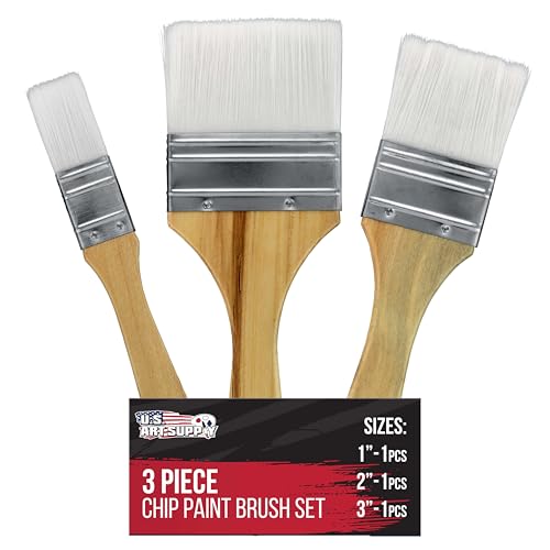U.S. Art Supply 3 Pack of Variety Size Synthetic Bristle Pai...