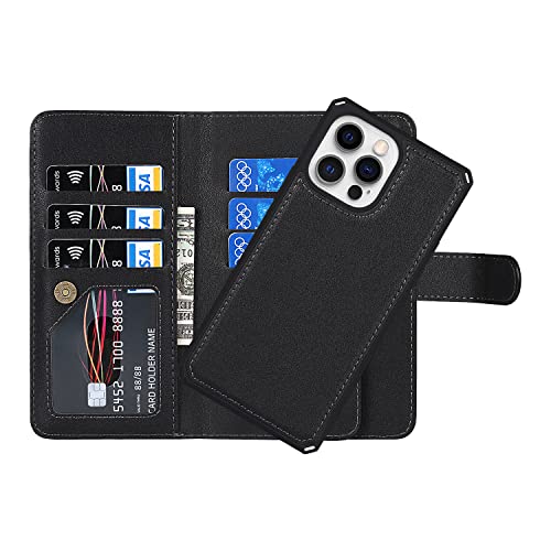 Pelanty 取り外し自由 両用 ケース for iPhone 13 Pro 2in1 ケース手帳型 ストラップ付き iPhone 13Pro 用 ケース分離式 2way iPhone 13 Pro 背面カバー 大容量 財布型カード収納 小銭入れ 札入れ iPhone13 Pro 携帯カバー 合成PUレザー + TPUケース 横開き スタンド機能 縄掛け マグネット 耐衝撃 アイフォン13Pro 6.1インチ 対応 スマホケース