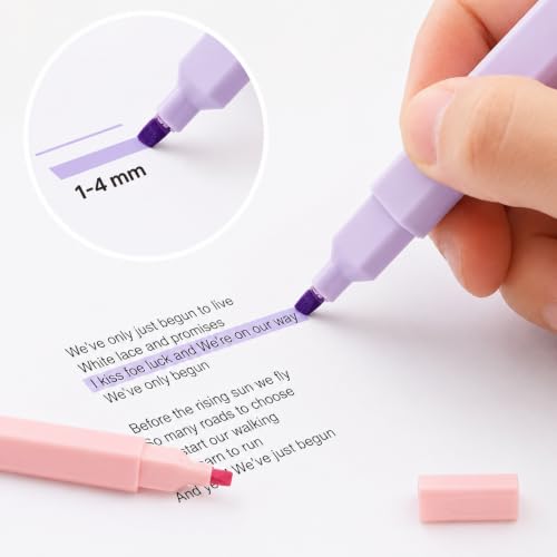 Image of 12 PCS Highlighter Pastel Pen Marker Pastel Assorted Colours, Aesthetic Marker Pens Highlighter Set, Perfect for Diary or Notebook in School,Office Supplies Smooth Writing Quick Dry