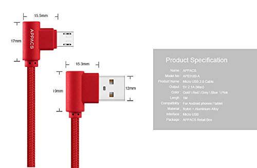 Image of 4D A003S S Micro USB Cable for Android - 3.3 Feet (1 Meter) - (Deep Green)