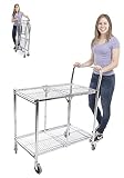 Stand Steady Original Tubstr | Collapsible Wire Cart | 2 Shelf Wire Utility Cart Provides Convenient