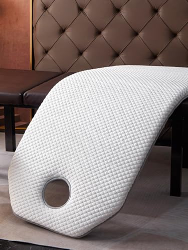 LXJDDLD A,80 * 190 * 3cm,Espuma De Memoria De Cabeza Trapezoidal Lash Colcha con Agujero Mesa De Masaje Colchoneta con Cinturón Elástico Antideslizante Colchón Lash Suave Y Cómodo