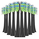 WENHA(小さな店) 7am2m AM101/AM105 電動歯ブラシ用交換用歯ブラシヘッド カバー付き 10 個パック(Black)