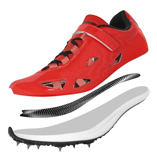 THESTRON New Track Spikes Shoes for Men, Women & Kids - Silver - Athletic Running Shoes with Anti-Skid Spikes & Magic Tape Closure4