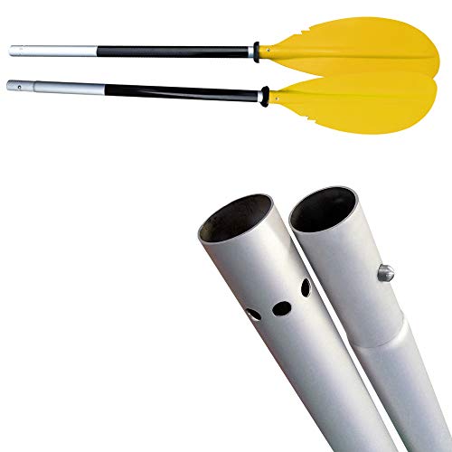 Seamander Kayak Paddle 4-Piece Quick Release Adjustable Kayak River Paddles (Yellow 87" X 2Packs) #TOP1