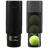 Soulchen 1 Pack Tennis Ball Pressurizer - Tennis Ball Storage Canister Holds 3 Balls Under 14 Psi Pressure, Reusable Stuff for Bounce Retention, Lightweight & Durable (Black)