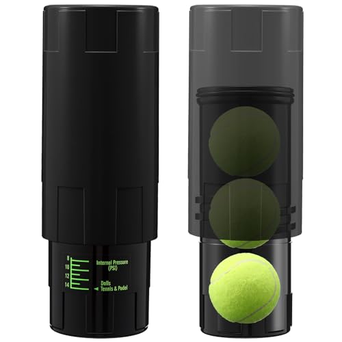 Image of Soulchen Tennis Ball Pressurizer - Tennis Ball Storage Canister Holds 3 Balls Under 14 Psi Pressure, Reusable Stuff for Bounce Retention, Lightweight & Durable