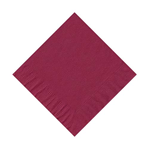 100 Personalized 2 Ply Wedding Cocktail/Beverage Napkins (Burgundy)