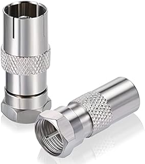 Bingfu TV Aerial Adapter F Type to Coax Adapter Connector F-plug to Coax Plug and F-plug to Coax Coupling (Pack of 2) for Antenna Cables, Aerial Cables, Satellite Cables, Coaxial Cables