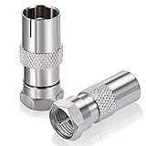Bingfu SAT Antenne Adapter 2 Stück F-Stecker auf Koax-Stecker und F auf Koax-Kupplung, TV...