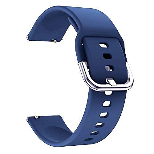 BQeT 22MM Metal Buckle Silicon Strap Compatible with N_oise Colourfit pro 4/max/3/Pluse pro/Pluse Buzz/nav Plus/Pluse Grand/Caliber/pro3 Assist(Check List Also) (Strap, Blue)