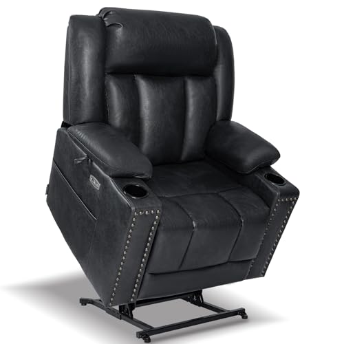 Image of EONIX Dual Motor Power Lift Recliner Chair for Elderly, 400lb, Retro Black