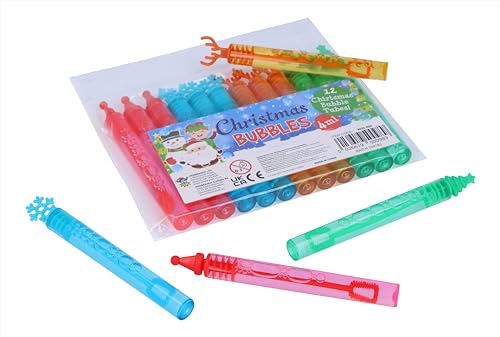 Henbrandt 24 x Mini Christmas Bubble Tubes with Wand Children’s 4ml Bubbles with Xmas Toppers Stocking Loot Bag Fillers Party Bags Outdoor Games for Boys and Girls - Image 6
