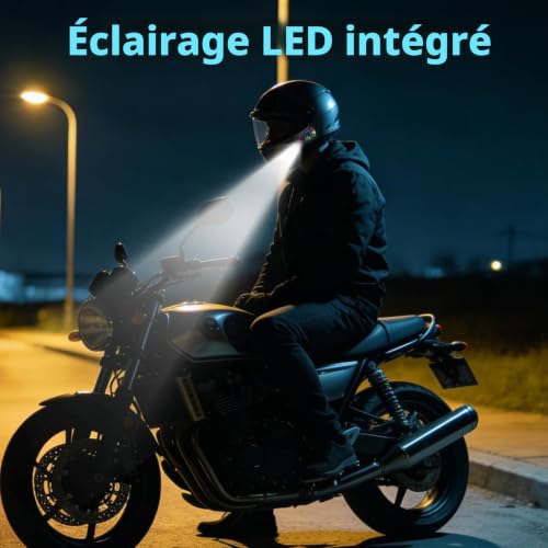 HISUEKIG 6.0 Intercom Moto Bluetooth Kit, Casque Moto Motocyclette Helmet Communication Systèmes, Kit Main Libre Moto Entre 2 Motards IP56 Étanche Compatible Tous Les Casques – vue 6